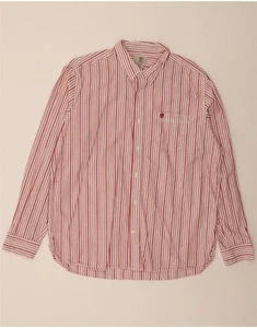 TIMBERLAND Mens Big & Tall Regular Fit Shirt XL Red Striped Cotton BY05 - Picture 1 of 4