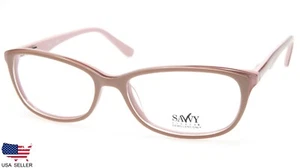 NEW SAVVY SV0397 059 BEIGE EYEGLASSES GLASSES PLASTIC FRAME 52-15-135 B32mm - Picture 1 of 10