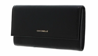COCCINELLE Metallic Soft Wallet Noir - Photo 1/4