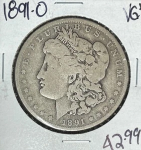 Dólar de plata Morgan 1891-O ~ en muy buen estado+ ~buena moneda~ ref# p/f - Imagen 1 de 2