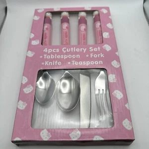 Sanrio Hello Kitty cutlery set japan fork Spoons Knife Vintage NIB - Foto 1 di 5