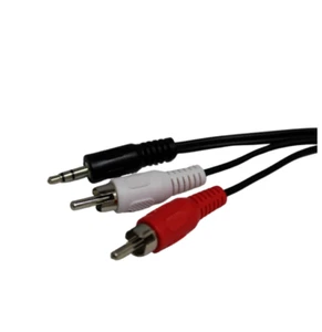 3.5mm Stereo Jack to RCA Phono Mono Left/Right Plugs Audio Cable Lead 2.5m New - Picture 1 of 6