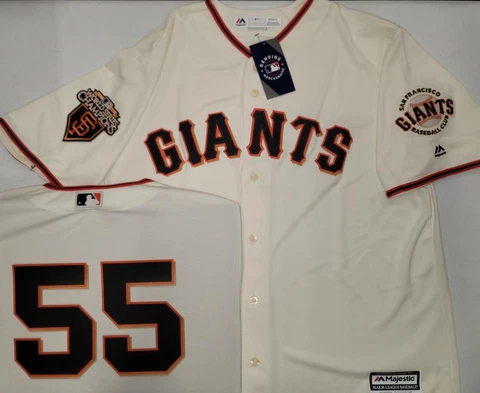 30320 Majestic San Francisco Giants TIM LINCECUM 2010 World Series JERSEY Creme Cover