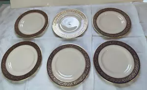 Lenox Barclay blue/gold 6 bread & butter plates 6 3/8" diameter excellent - Picture 1 of 12