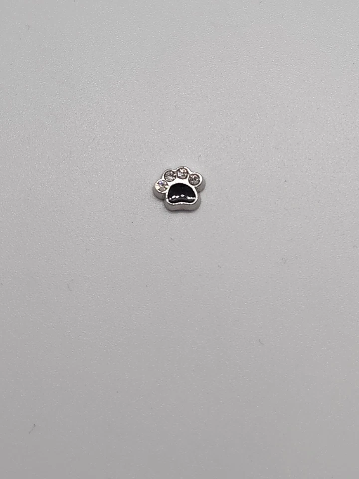 Black Dog Paw Floating Charm #214 For Your Origami Owl Necklace Free Shipping - Image 1 of 1