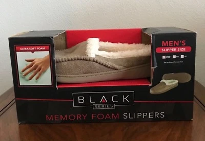 Zapatillas sin cordones Black Series de espuma suave con memoria tostadas para hombre talla mediana 8-9 Foto 1 de 3