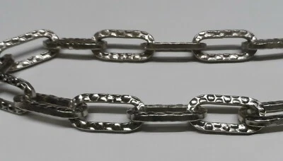 RINGKETTE (1M) 4MM STAHL 5KG 36MMx17MM silberfar gehammert Zierkette Lampenkette - Bild 1 von 2
