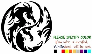 Dragon Ying Yang Tribal Vinyl Decal Sticker Car Window Bumper Wall Laptop 6" - Picture 1 of 5
