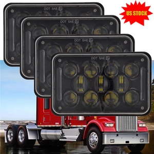 4X DOT Approved 4x6 Halo LED Headlights Hi-Lo Beam DRL H4 for Kenworth Peterbilt - Bild 1 von 13