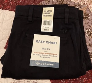 Dockers Mens Slim Fit Easy Khaki Pants All Motion Comfort Waistband 34x30 NWT - Picture 1 of 10