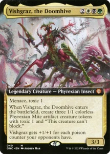 Arte extendido Magic The Gathering Vishgraz, the Doomhive - Phyrexia: All Will Be One Commander - Imagen 1 de 1