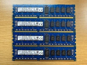 16GB HYNIX HMT351R7EFR8A-H9 4X4GB 2RX8 PC3L-10600R-9-12-B1 SERVER RAM - Picture 1 of 1