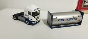 Herpa Scania R trattore herpa 1/87 Kube Kubenz + silos container e specchi - Foto 1 di 3