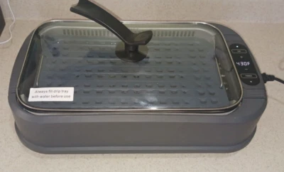 Oster Power XL Indoor Smokeless Grill Pro Black Nonstick Surface Tested works - Image 1 of 4