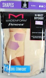 Maiden Form Flexee Shape Wear Boyshort F82107 Firm Control Tummy Smoother XL New