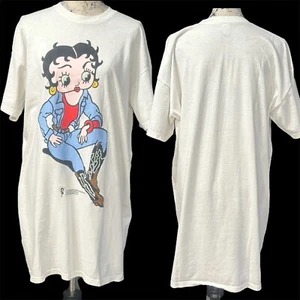 Vintage 1997 Betty Boop Womens American Rebel S/S Pre Shrunk Long T-Shirt Dress - Picture 1 of 11