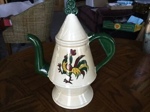 Metlox Poppytrail Green California Provincial Coffee Pot & Lid 11” - Picture 1 of 4