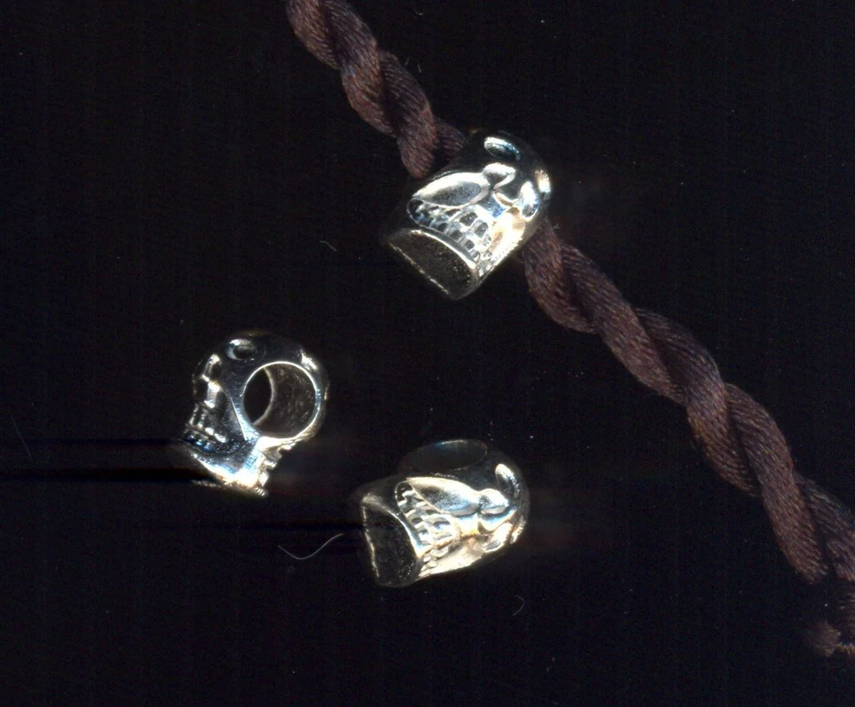 Ciondolo Teschio argento lucido x catene snake 4mm - Immagine 1 di 1