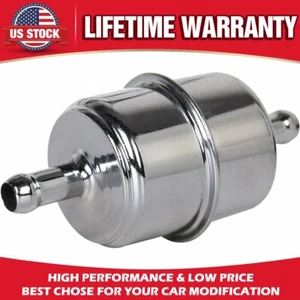 Portable 9746 3/8" In-line 3/8 Inch Fuel Filter Inline Chrome Carbureter Hose US - Picture 1 of 9