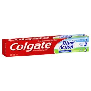 Colgate Triple Action Toothpaste 110g Original Mint Fluoride Cavity Protection - Picture 1 of 6
