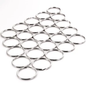 METAL KEY RINGS 25x Split Ring Nickel Plated Large Clasp Jump 38mm Holder Set UK - Picture 1 of 2