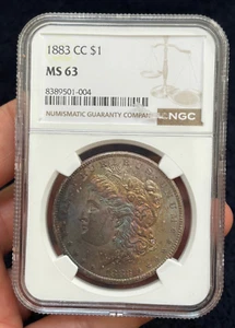 1883 CC $1 Morgan Silver Dollar ✨ Graded MS 63 by NGC - Picture 1 of 3