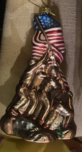US Marine Corps Iwo Jima’s Memorial Glass Christmas Tree Ornament - Picture 1 of 4