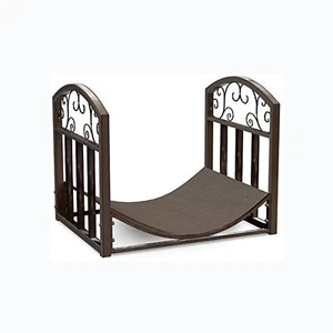 Soporte de estante de leña diseño de desplazamiento metal exterior interior contenedor de almacenamiento de troncos - Imagen 1 de 5