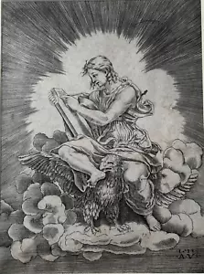 INCISIONE ORIGINALE INCORNICIATA 1518 AGOSTINO DEI MUSI VENEZIANO - SAN GIOVANNI SULL'AQUILA - Foto 1 di 13