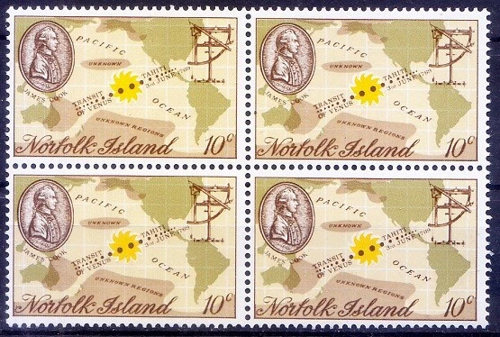 James Cook, Explorer, Transit of Venus, Ships, Norfolk Island 1969 MNH 1v Blk  - Image 1 of 1