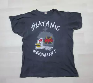 Vintage Slayer T Shirt (XL) 1985 World Tour Slaytanic Wehrmacht Skull Band 1980s - Picture 1 of 18