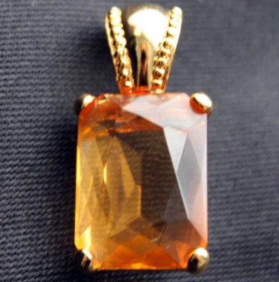 Colgante vintage de oro citrino dorado sintético Joan Rivers Foto 1 de 4