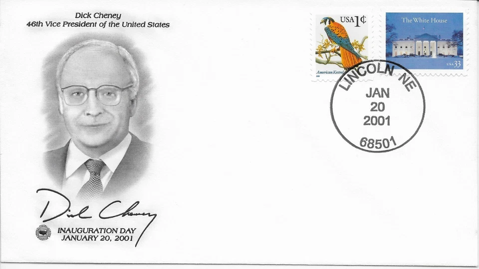 Inauguration Cover 1/20/01 Lincoln Singles Vice President Cheney - Image 1 of 1