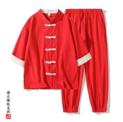 Nuevo 2 PIEZAS Para hombres Algodón Lino Artes Ropa Disfraz Wing Chun Kung Fu Uniforme Regalo Foto 1 de 4