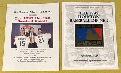 THE 1993 & 1994 HOUSTON BASEBALL DINNER PROGRAMS — ASTROS - Image 1 of 2