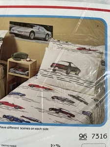 Vintage SEARS Young At Heart Cars komplettes Blatt-Set 80er Jahre neu in Verpackung Jungen Sport Camero Corvette - Bild 1 von 9
