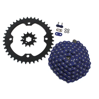 2004-2007 Yamaha YFM350 350 Raptor Blue O-Ring Chain & Black Sprocket 12/40 98L - Image 1 of 4