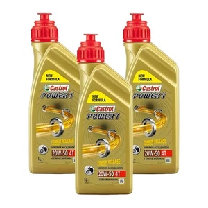 3 LITRI OLIO CASTROL POWER 1 20W50 4T MINERALE LUBRIFICANTE HARLEY DAVIDSON BUEL - Foto 1 di 1