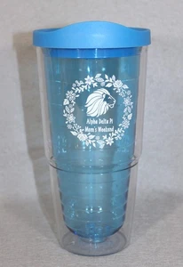 Bicchiere Alpha Delta Pi Mom Weekend Tervis blu con coperchio Sorority ADPi 32 oz - Foto 1 di 4