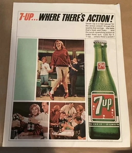 Anuncio de refresco 7-Up 1965 arte retro años 60 original vintage bolera fiesta pop - Imagen 1 de 1