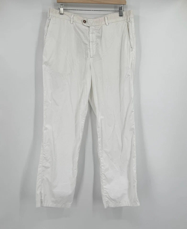 Pal Zileri Lab Mens White Straight Leg Chino Trouser Pants Sz 54 - Image 1 of 4