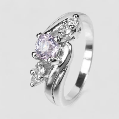 Glamorous Lavender Purple Spinel 0.50Ct 925 Sterling Silver Fine Rings Size 6.5 - Image 1 of 4
