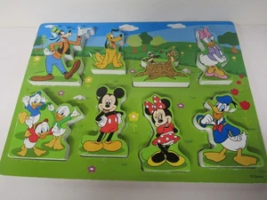 Melissa & Doug Disney Mickey & Friends 8 Piece Wooden Chunky Puzzle Ships Free - Picture 1 of 4