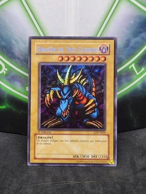 Yugioh Tri-Horned Dragon LOB-000 LDD-S000 Secret Rare 1st Edition NM SPANISH - Image 1 of 2