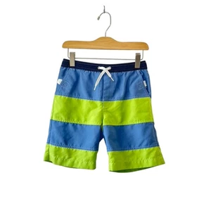 Hanna Andersson Blue & Green Colorblock Swim Trunks Boy's Size 5 - Picture 1 of 4