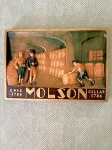 Vintage MOLSON BEER Cave Cellar 1786 3D  Beer Sign - Picture 1 of 18