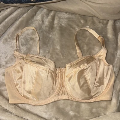 Sujetador Vanity Fair 75-046 Antron Nylon Spandex Dorado Marfil U/W DE COLECCIÓN EE. UU. Bonito Raro Foto 1 de 4