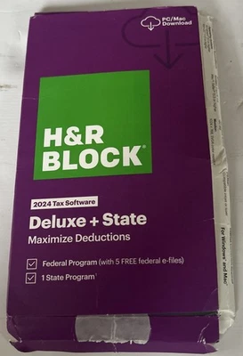 NEW H&R Block Tax Software Deluxe + State 2024 PC/Mac *READ Description*!! - Image 1 of 4