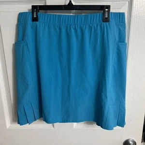 Chico's Zenergy Sz 2 (USA 12) Skort Skirt Turquoise Sport UPF Side Pleats NWT - Picture 1 of 12