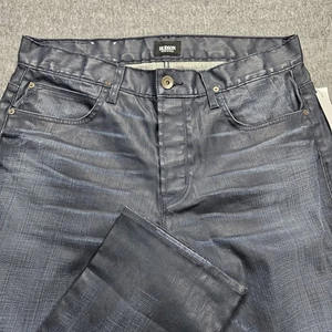 Hudson Herrenjeans Größe 34 x 34 schwarz Dandy lässig gerade beschichtet Knopfleiste neu mit Etikett - Bild 1 von 14